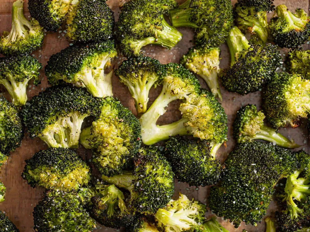 Close up of broccoli spread out