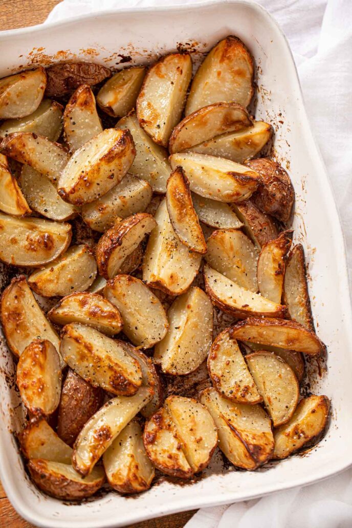 Crispy Garlic Roasted Red Potatoes Dinner, then Dessert