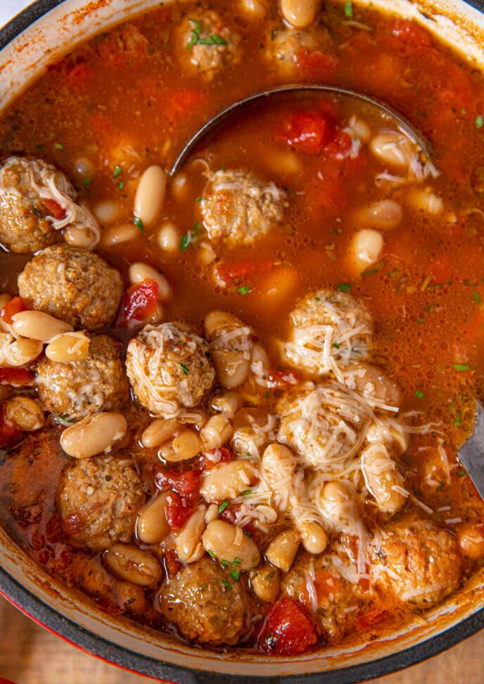 Italian Meatball Soup Recipe (w/ frozen meatballs) - Dinner, then Dessert