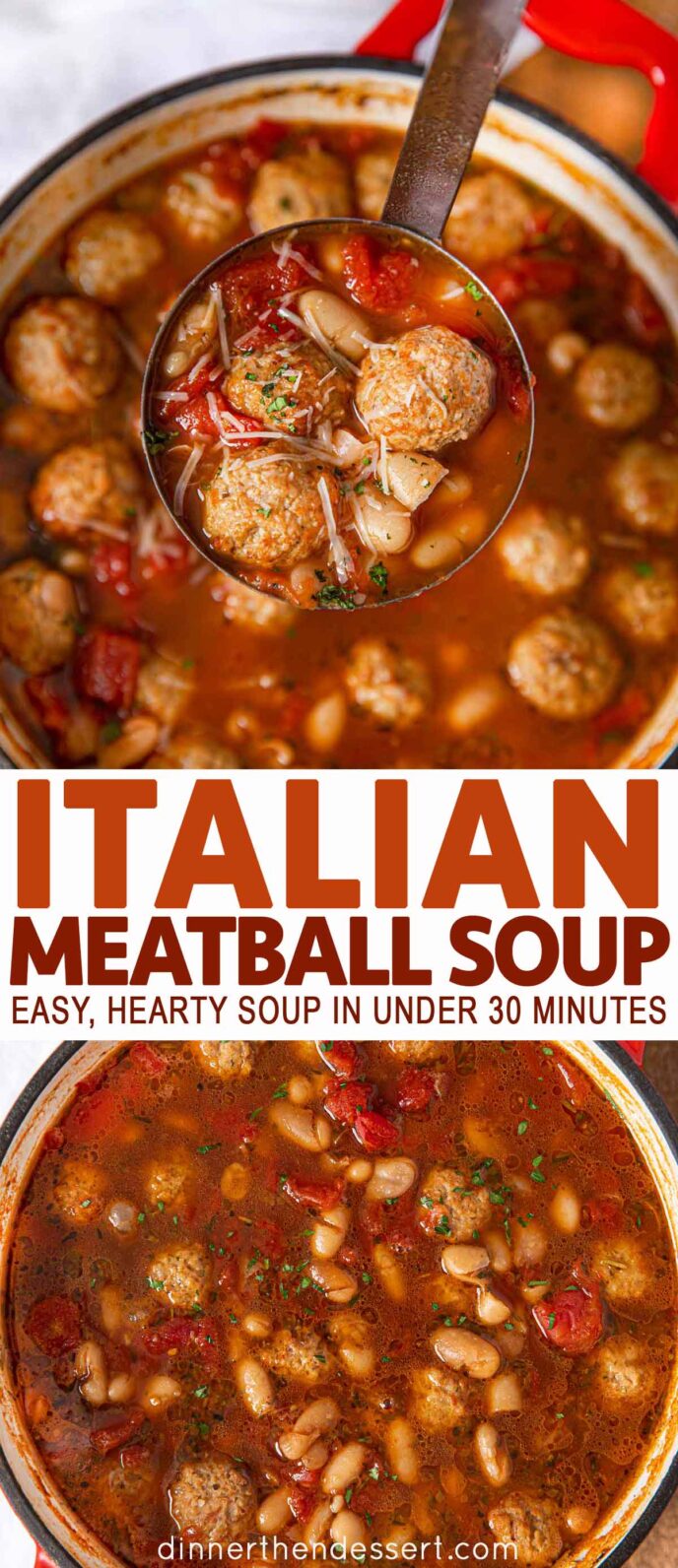 Italian Meatball Soup Recipe (w/ frozen meatballs) - Dinner, then Dessert