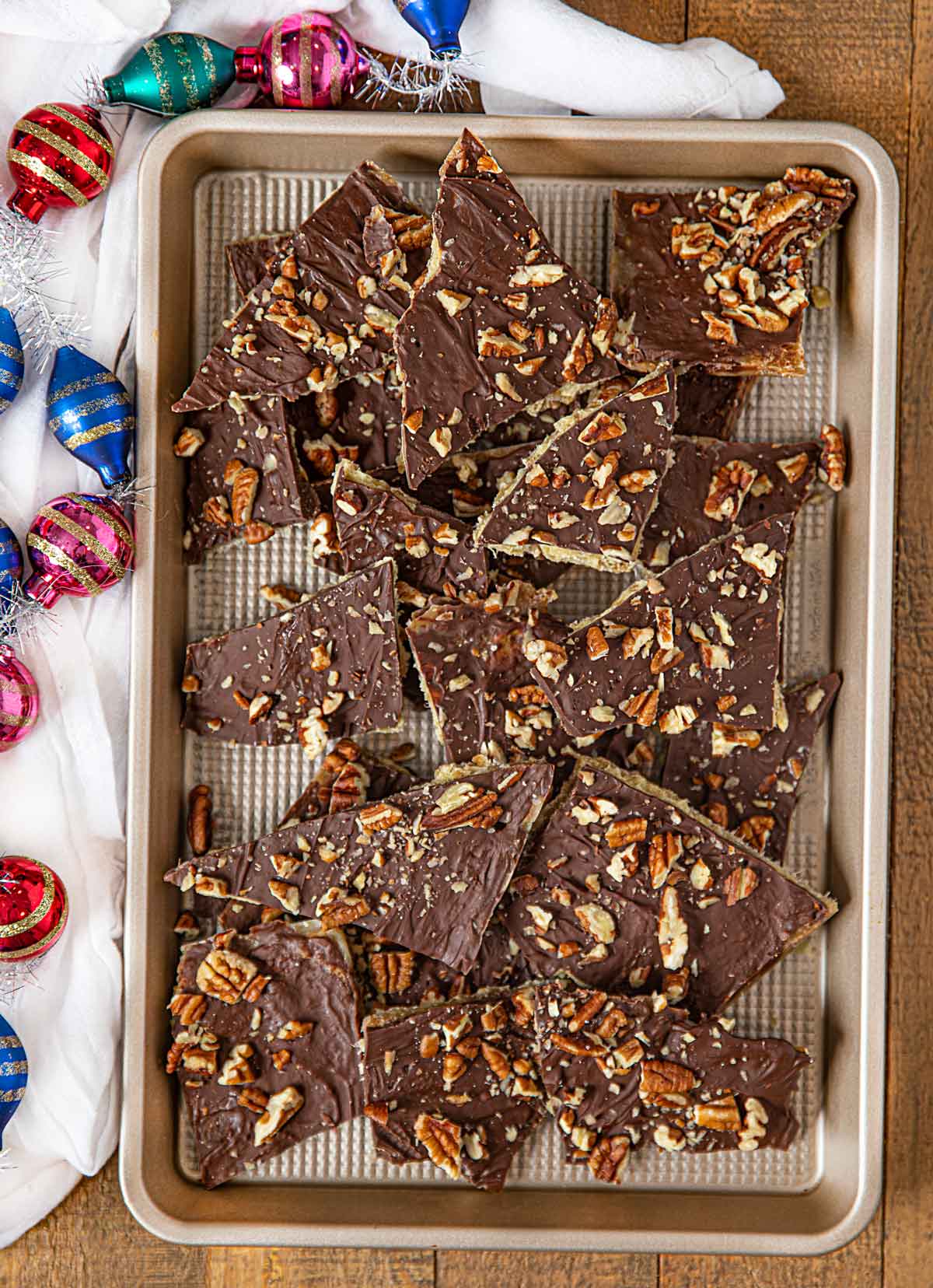 Tray of Saltine Cracker Toffee Candy