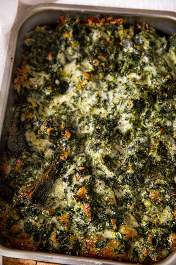 Easy Spinach Gratin Recipe (Crispy and Cheesy!) Dinner, then Dessert