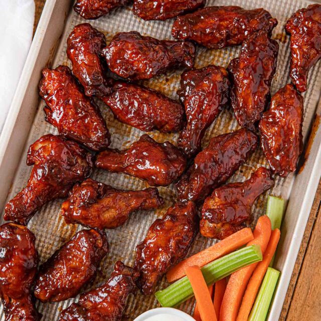 Tray of BBQ Chicken Wings