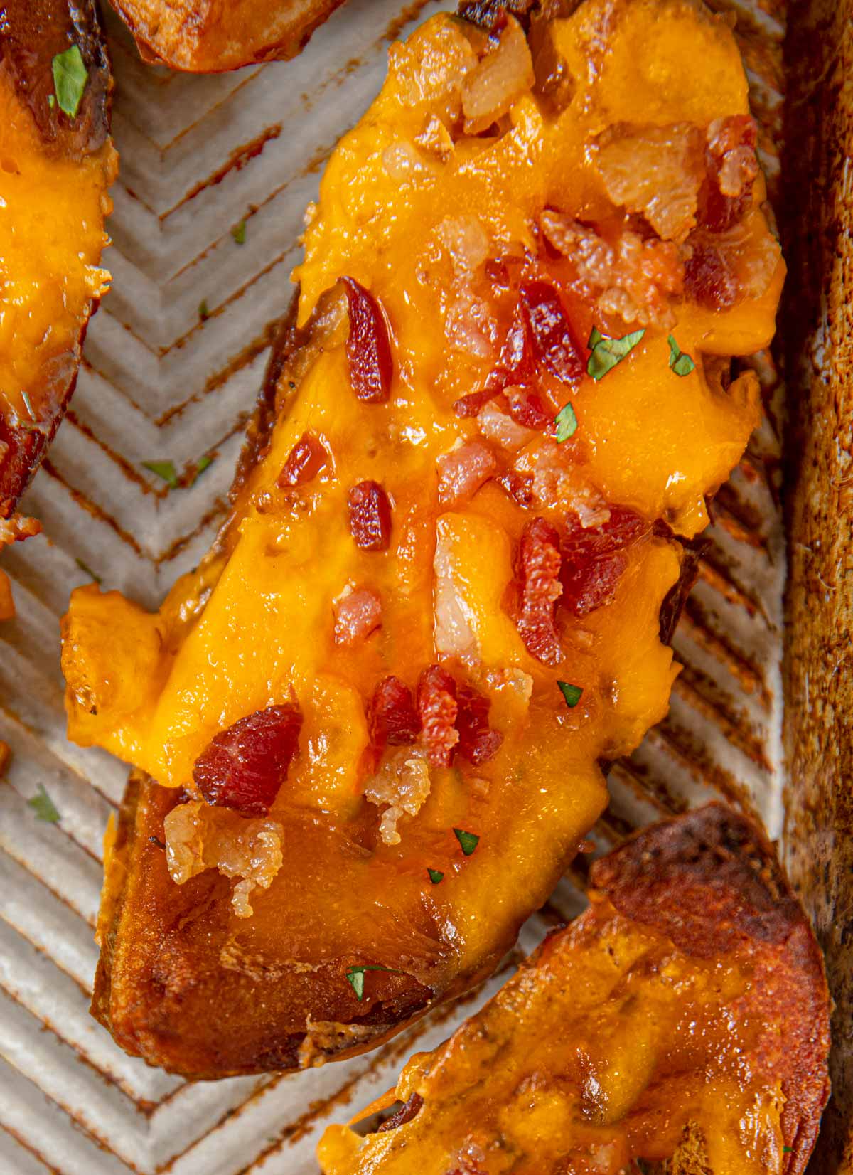 Cheddar Potato Wedges with Bacon