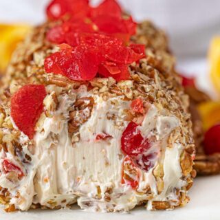 Cream cheese log with cherry topping