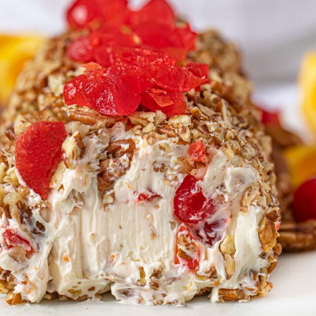 Cream cheese log with cherry topping