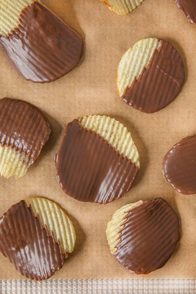 Dipped Potato Chips in Chocolate