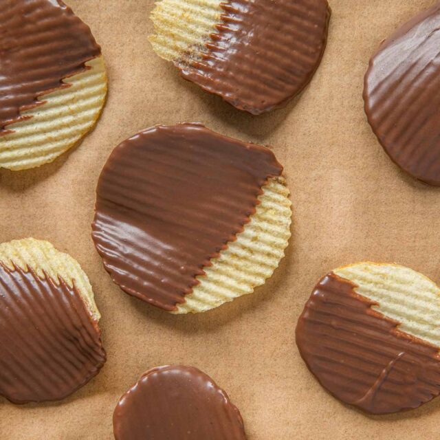crispy and salty snacks covered in sweets