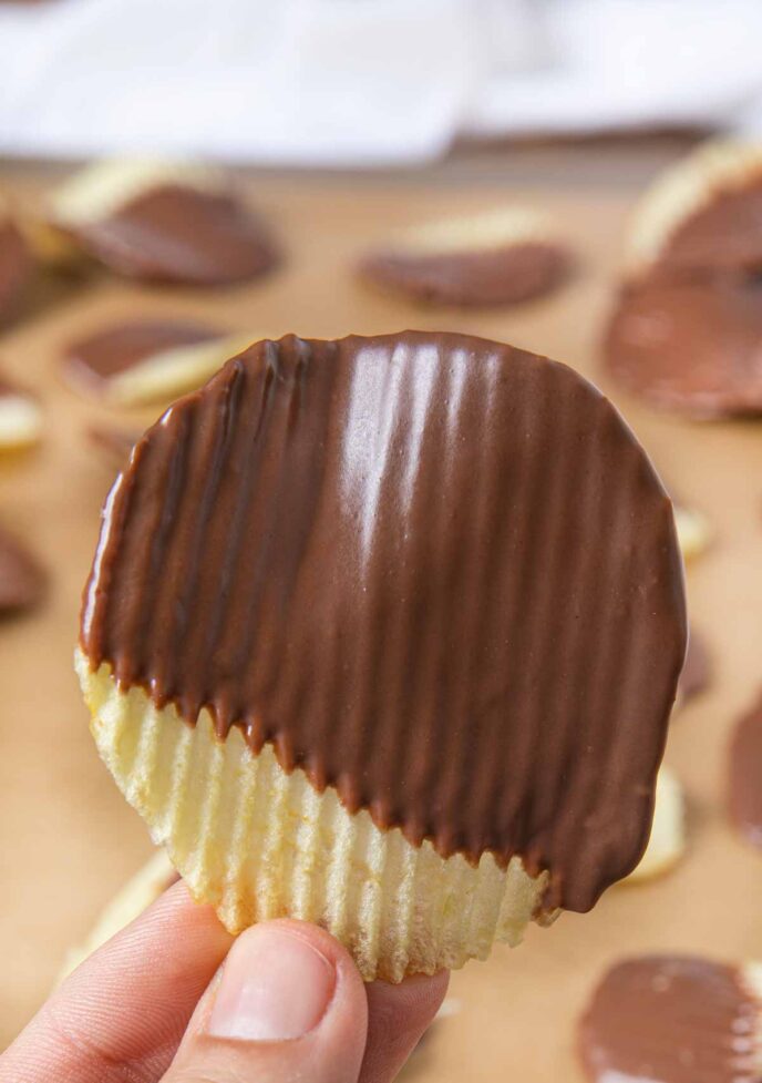 Easy Chocolate Covered Potato Chips Recipe - Dinner, then Dessert