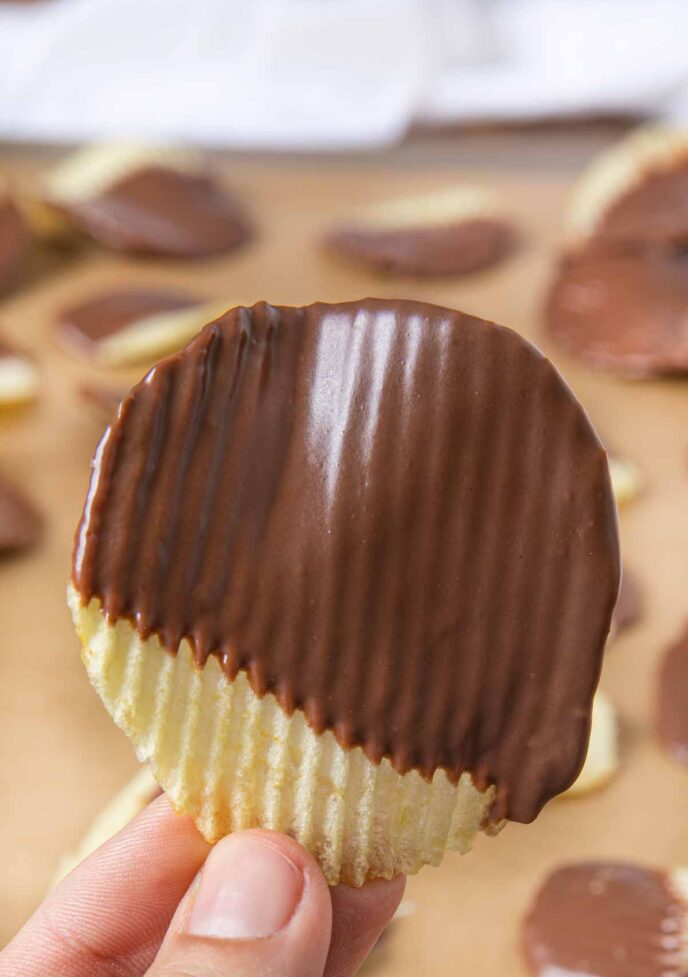 Easy Chocolate Covered Potato Chips Recipe Dinner Then Dessert