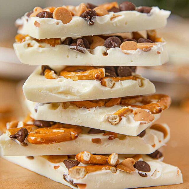 Chubby Hubby Bark in a stack