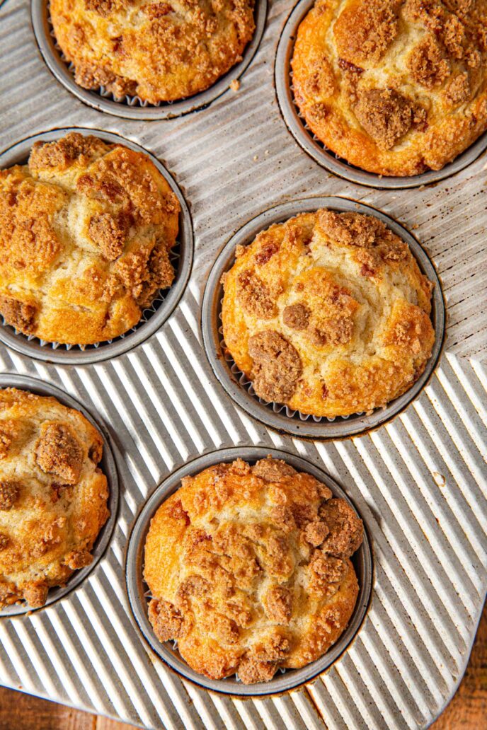 Pan of Cinnamon Streusel Muffins
