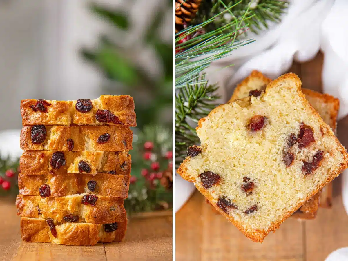 collage of stack of bread and top down view of bread