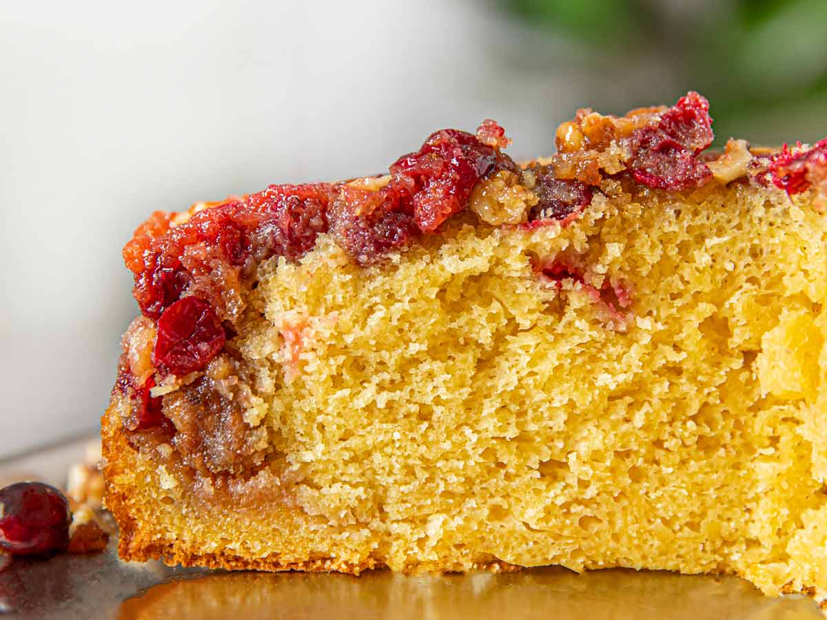 Cranberry Upside Down Cake Slice