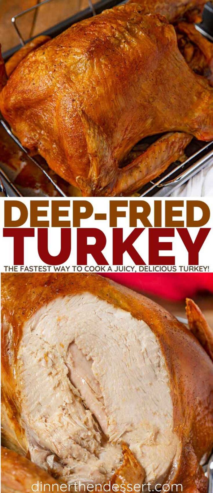 Deep Fried Turkey Collage of Photos, fried and inside