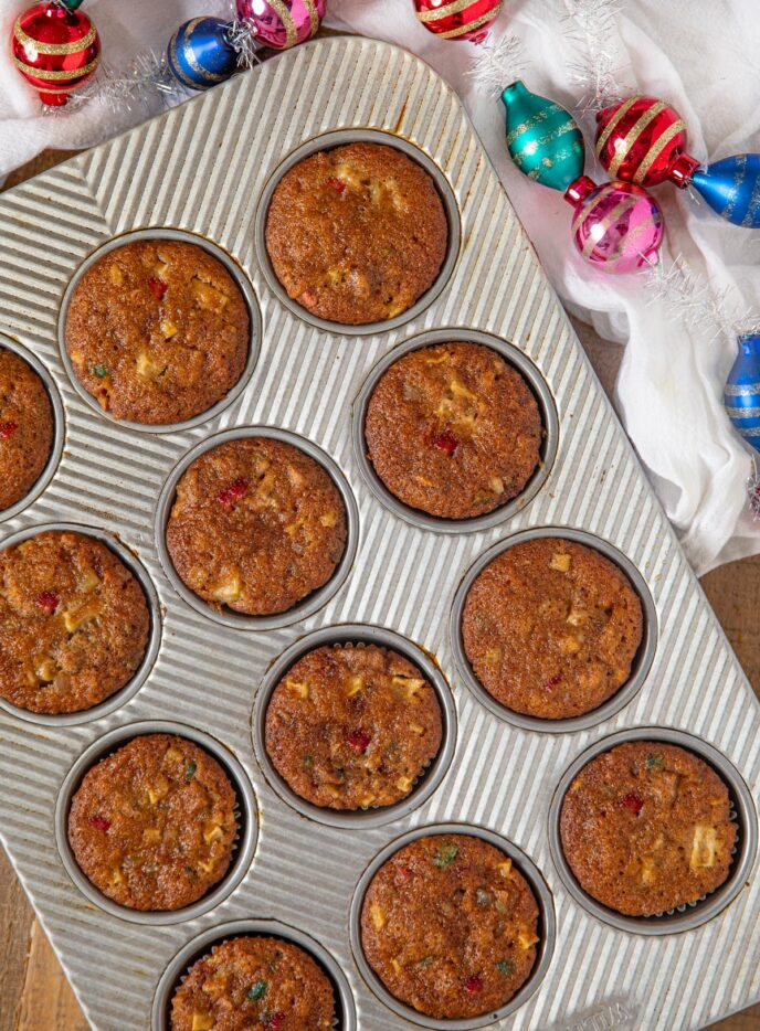 Fruit Cake Muffins (Tender Spice Cake w/Fruits) Dinner, then Dessert