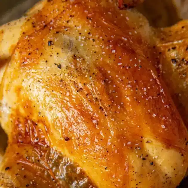 Cooked turkey with crispy skin