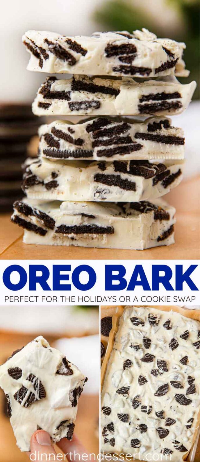 Oreo Bark Recipe (White Chocolate Cookies & Cream) - Dinner, then Dessert