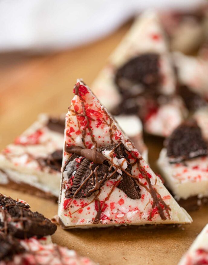 Oreo Bark with Peppermint Candy