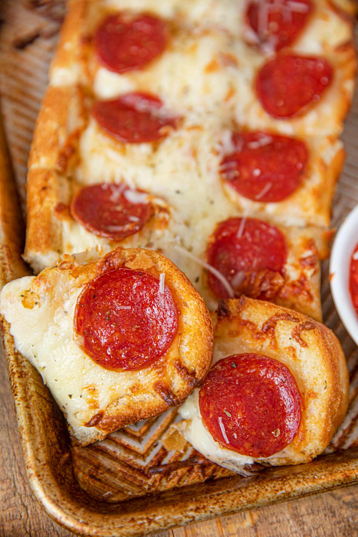 Cheesy Pizza Bread with Pepperoni