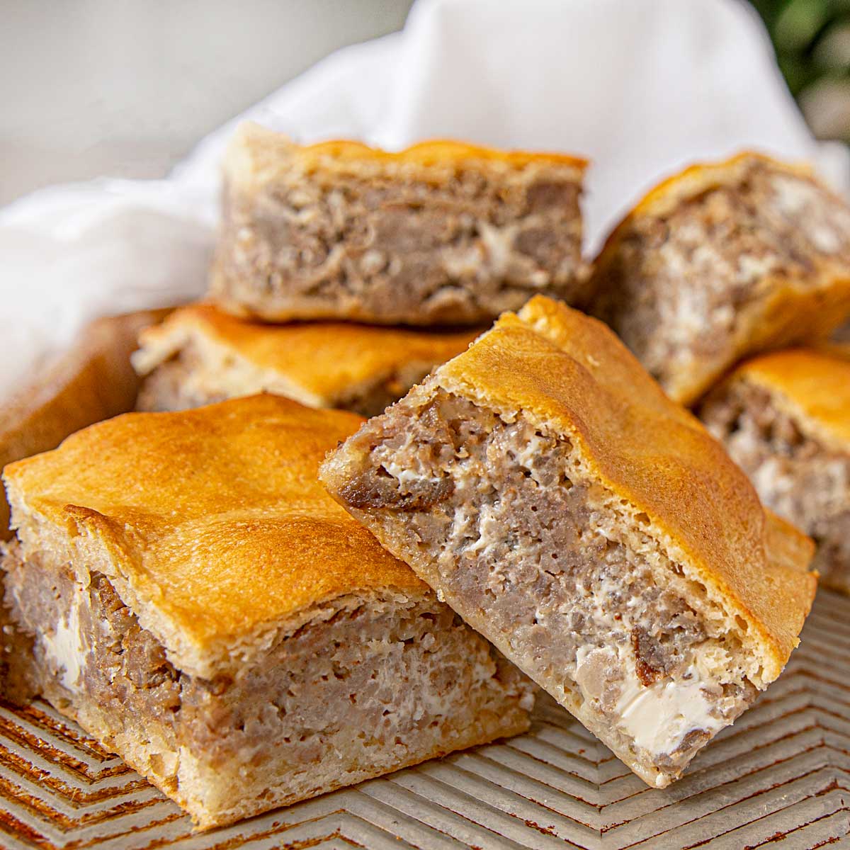 Sausage & Cheese Crescent Squares (3 Ingredients) - Grits and Gouda