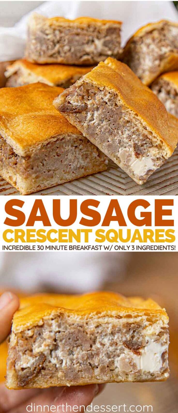 Crescent Bread Sausage Squares collage