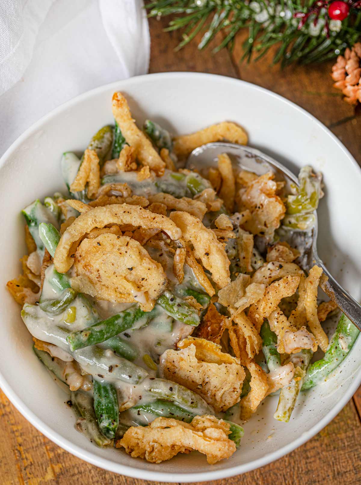 Slow Cooker Green Bean Casserole Recipe (Crockpot) Dinner, then Dessert