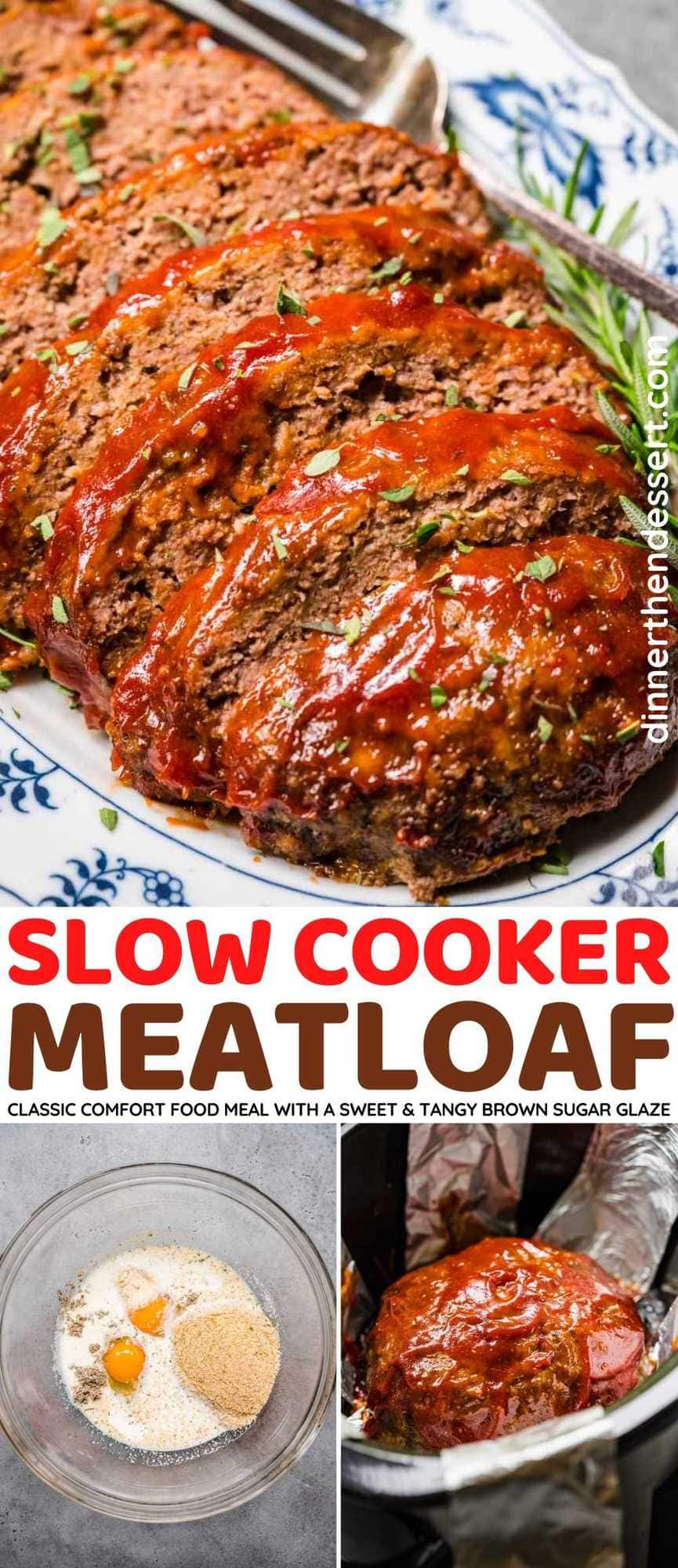 Slow Cooker Meatloaf collage