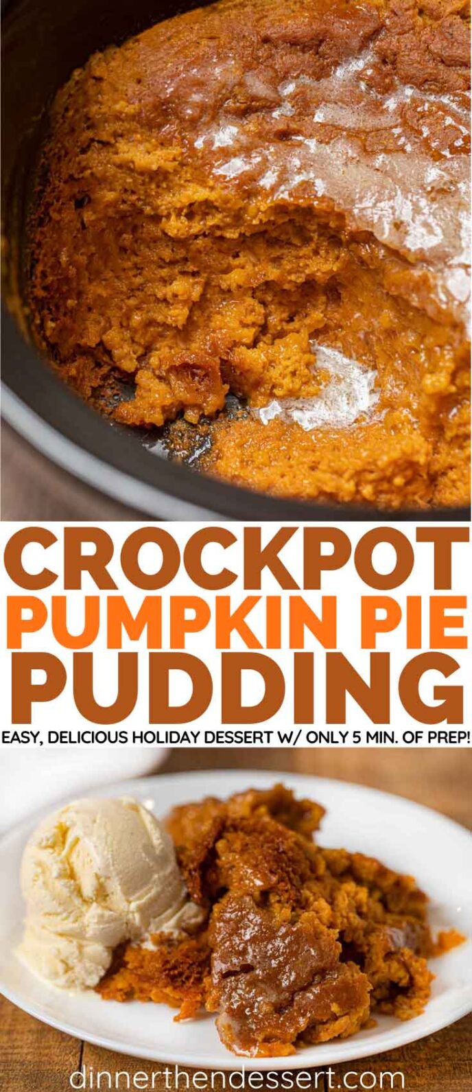 Crockpot Pumpkin Pie Pudding collage