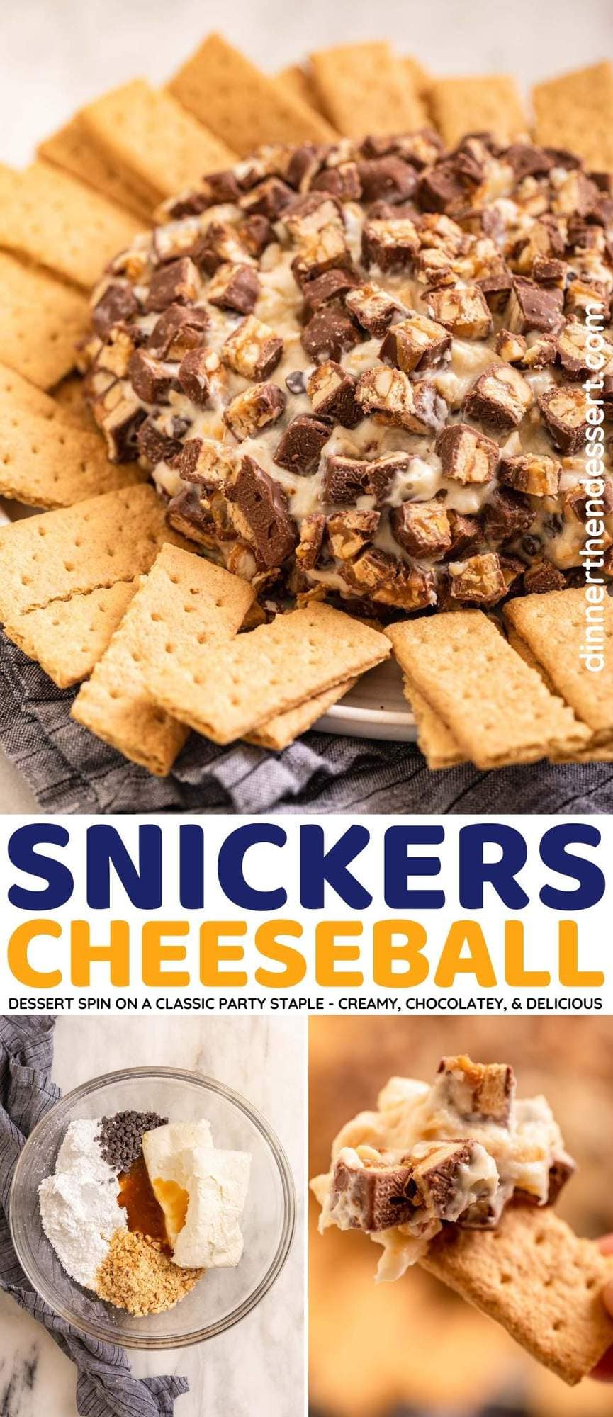 Snickers Cheeseball collage