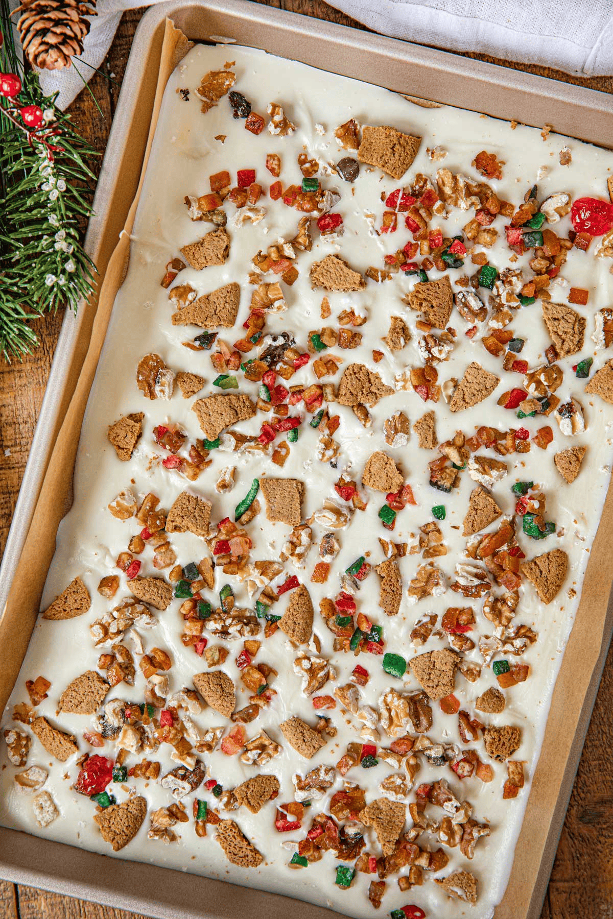 Candy bark in pan