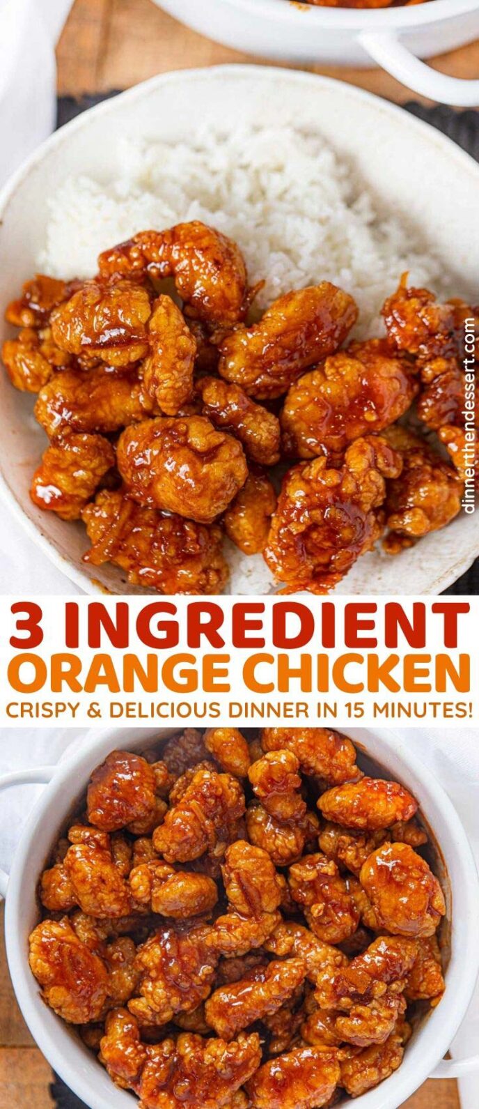 Collage of 3 Ingredient Orange Chicken photos