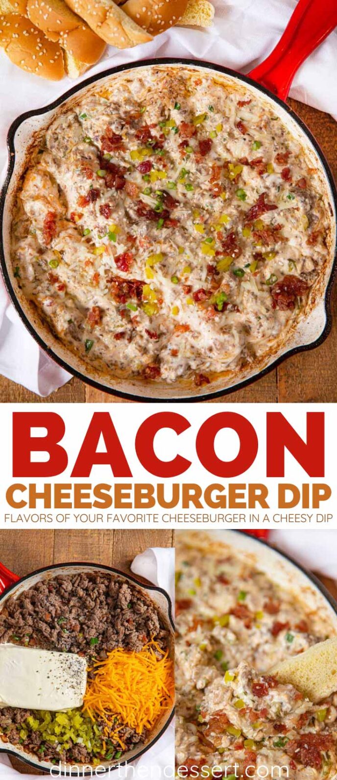 Bacon Cheeseburger Dip collage