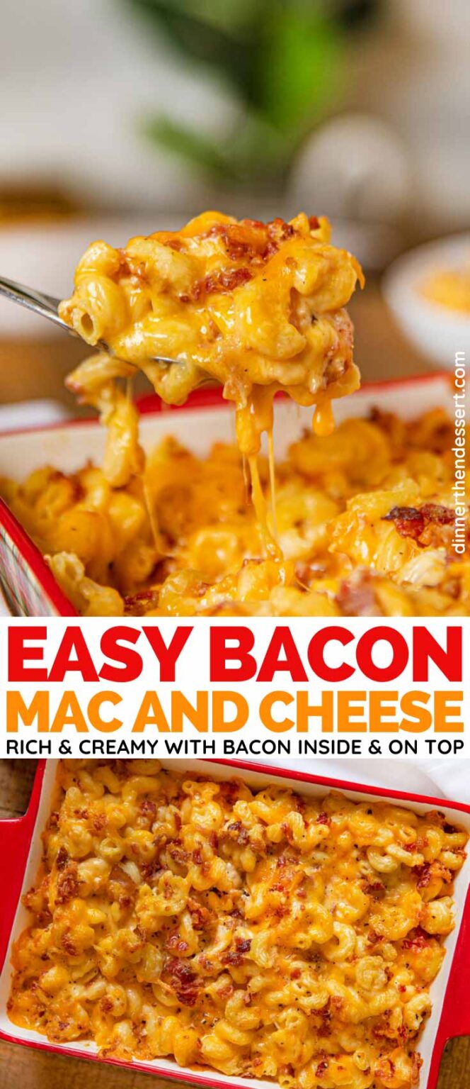 Bacon Mac and Cheese Recipe (Three Cheese!) - Dinner, then Dessert