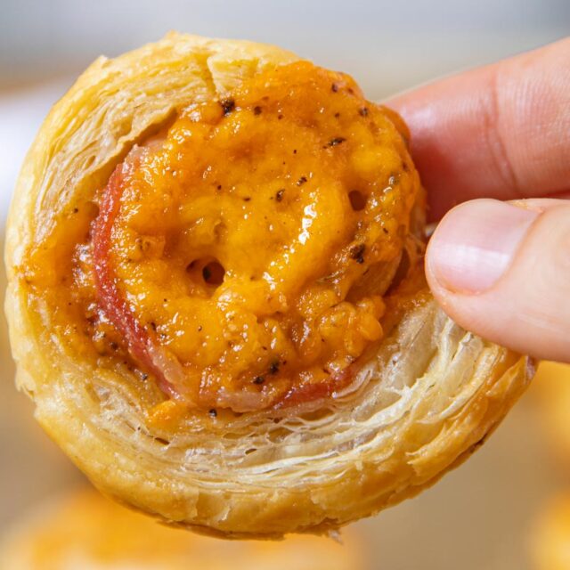 Bacon Cheddar Puff Pastry rolls