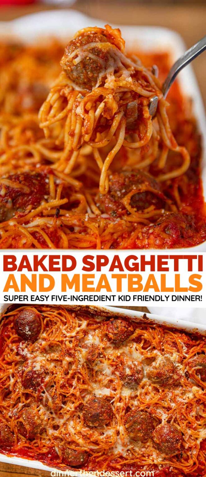 Baked Spaghetti and Meatballs Recipe Dinner, then Dessert
