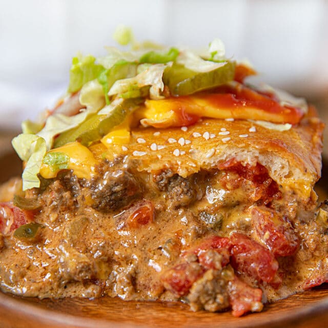 Piece ground meat dish on a plate