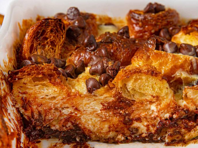 Chocolate Chip Croissant Casserole