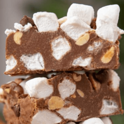 Cut bars stacks showing marshmallows