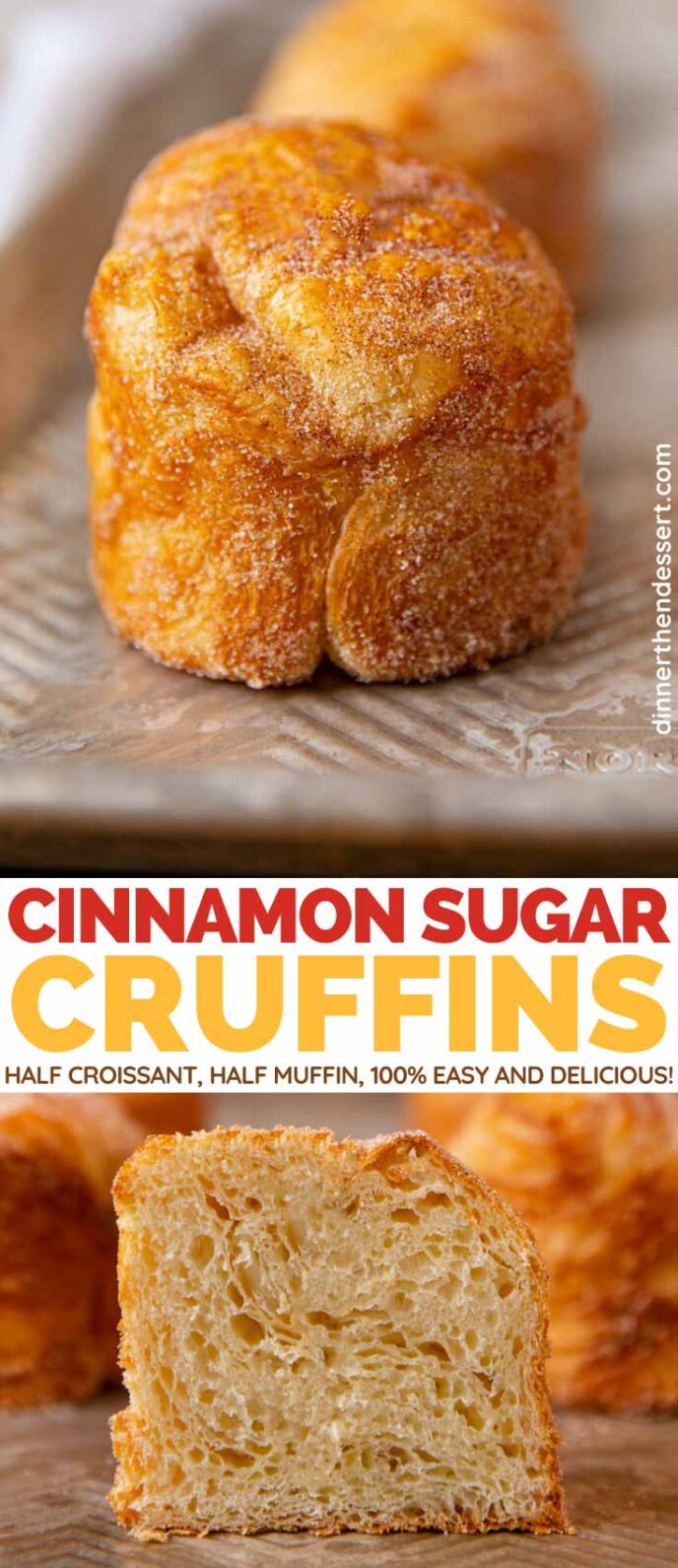 Cinnamon Sugar Croissant Muffin (Cruffin) collage