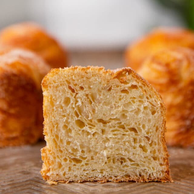 Cruffin cut in half