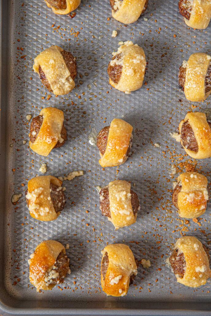 Tray of Meatball Pastry Garlic Bread Bites