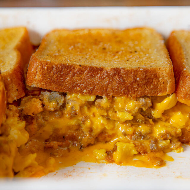 Grilled Cheese Sausage and Egg Casserole