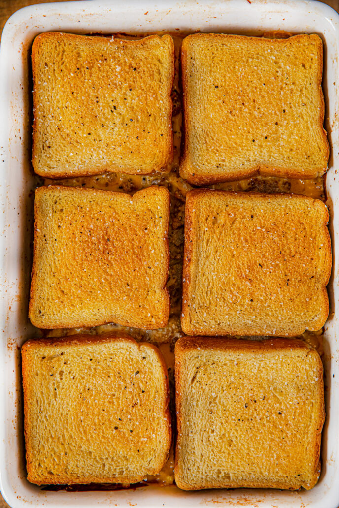 Tray of Breakfast Grilled Cheese Casserole