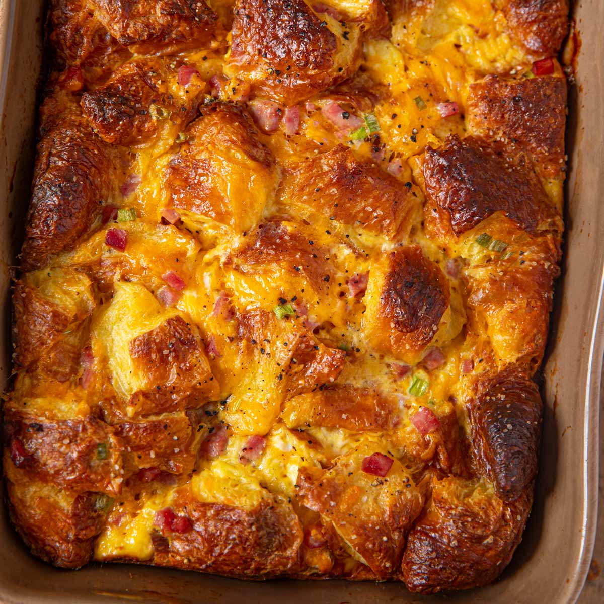 Ham and Cheese Croissant Breakfast Casserole