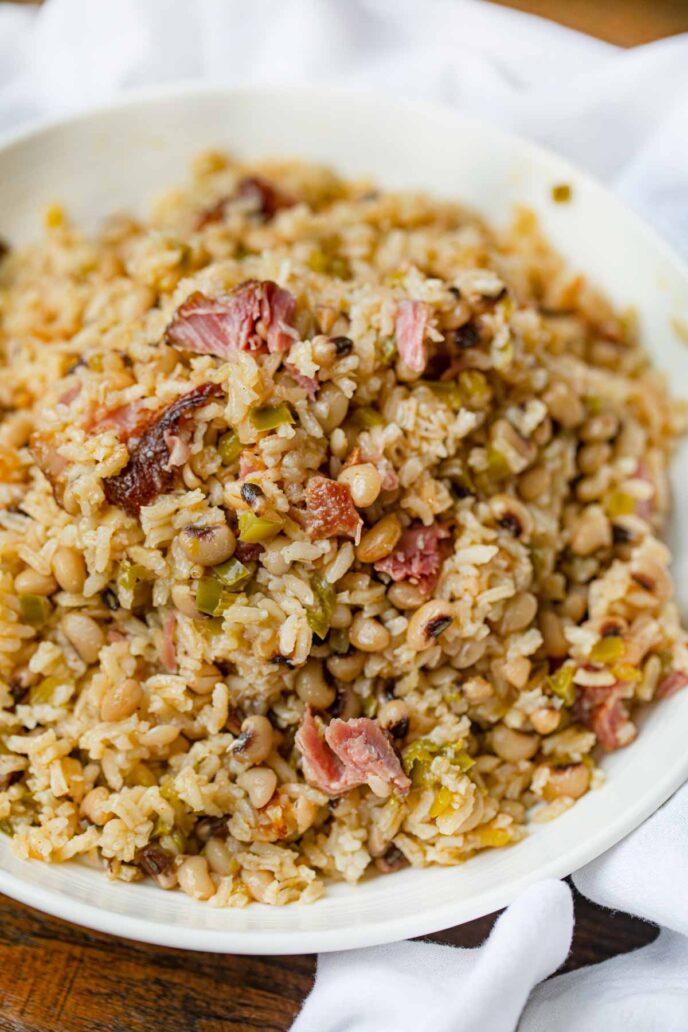 Hoppin' Johns in white plate