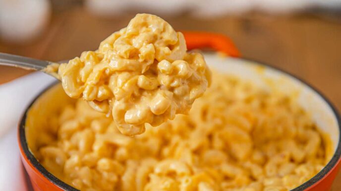 Scoop of KFC Mac and Cheese