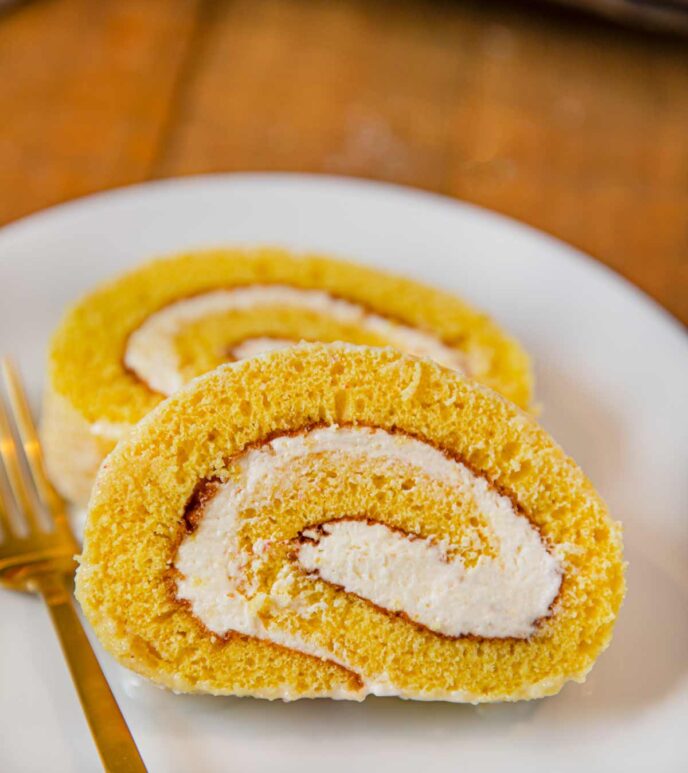 Slice of Lemon Cake Roll