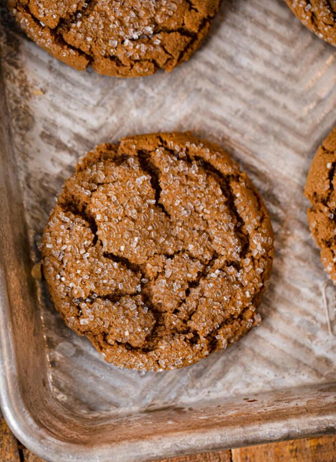 Molasses Cookie on cookie sheet