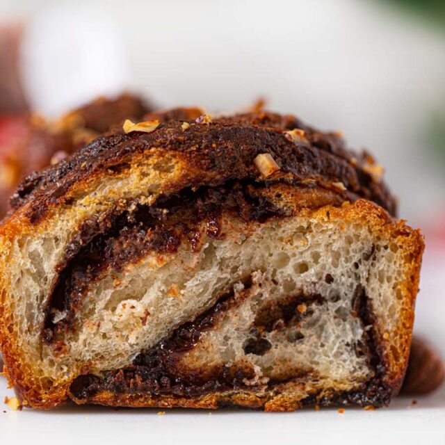 Sliced Nutella swirl bread, 4x3